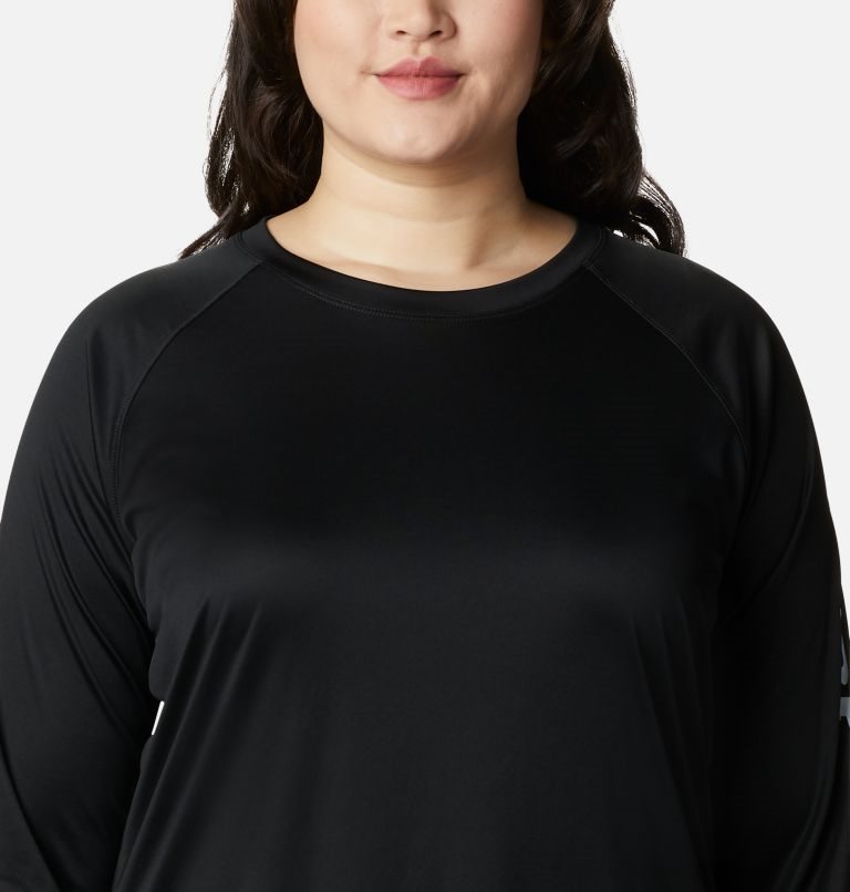 Women's Columbia PFG Tidal Tee II Long Sleeve Sweatshirts Black | Plus Size CA-MAL61